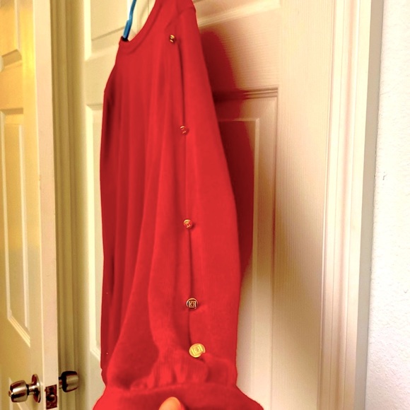 XL Liz Claiborne sweater. Red with gold detailing. - Picture 4 of 6